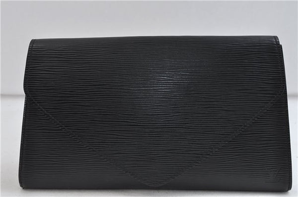 Authentic LOUIS VUITTON Epi Arts Deco Clutch Bag Black M52632 LV 6952C