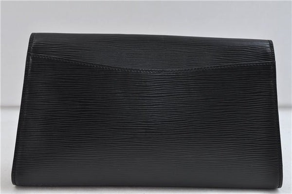 Authentic LOUIS VUITTON Epi Arts Deco Clutch Bag Black M52632 LV 6952C