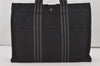 Authentic HERMES Fourre Tout MM Vintage Hand Tote Bag Canvas Black 6952I