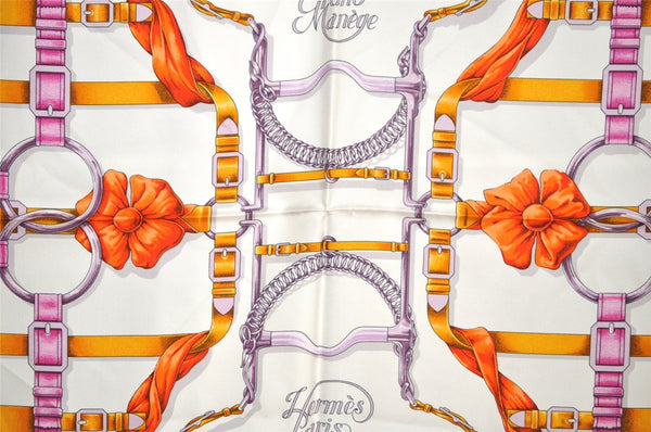 Authentic HERMES Carre 90 Scarf "Grand Manege" Silk Black 6957I