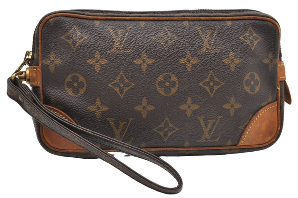 Auth Louis Vuitton Monogram Marly Dragonne PM Clutch Hand Bag M51827 LV 6958D
