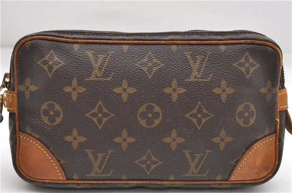 Auth Louis Vuitton Monogram Marly Dragonne PM Clutch Hand Bag M51827 LV 6958D