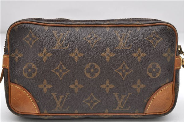 Auth Louis Vuitton Monogram Marly Dragonne PM Clutch Hand Bag M51827 LV 6958D