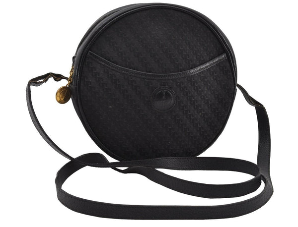 Authentic GUCCI Vintage Shoulder Cross Body Bag GG Canvas Leather Black 6960I