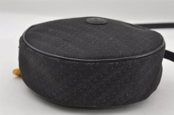 Authentic GUCCI Vintage Shoulder Cross Body Bag GG Canvas Leather Black 6960I