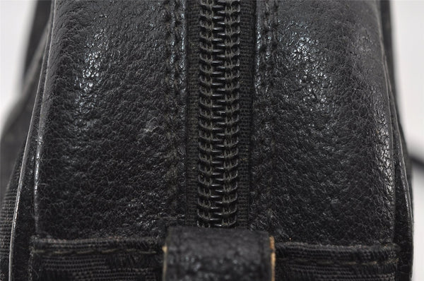 Authentic GUCCI Vintage Shoulder Cross Body Bag GG Canvas Leather Black 6960I