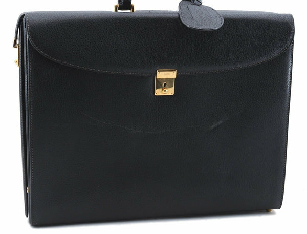 Authentic GUCCI Briefcase GG Leather Black 6962A