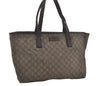 Authentic GUCCI Vintage Shoulder Tote Bag GG PVC Leather 181084 Brown 6962I