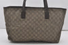 Authentic GUCCI Vintage Shoulder Tote Bag GG PVC Leather 181084 Brown 6962I