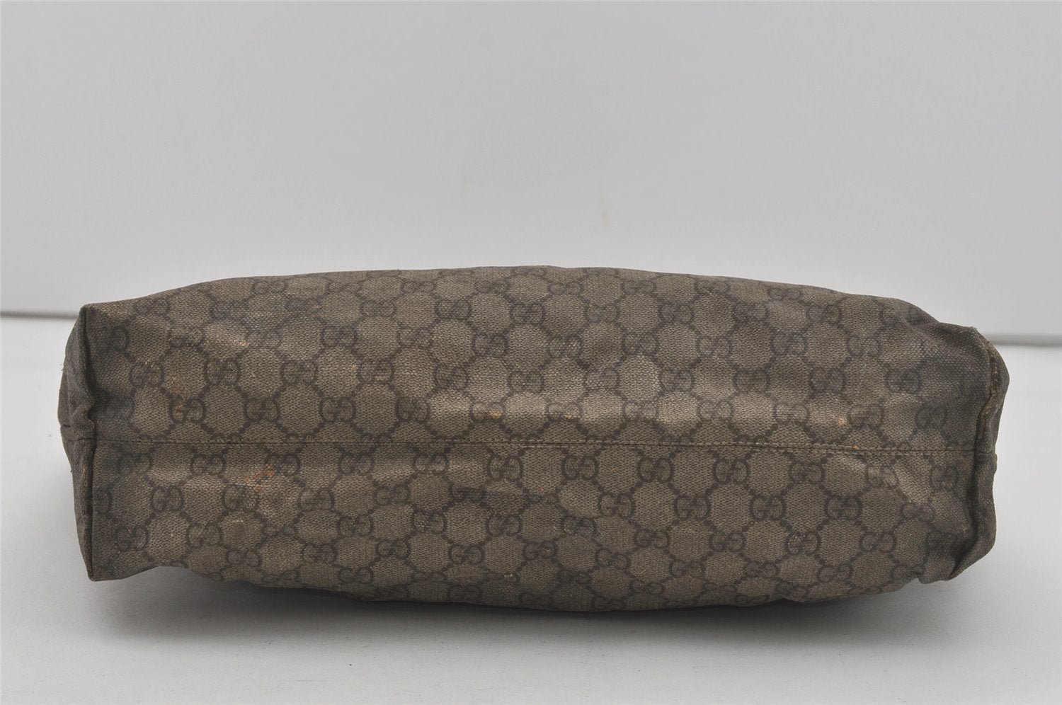 Authentic GUCCI Vintage Shoulder Tote Bag GG PVC Leather 181084 Brown 6962I