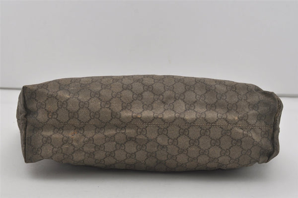 Authentic GUCCI Vintage Shoulder Tote Bag GG PVC Leather 181084 Brown 6962I