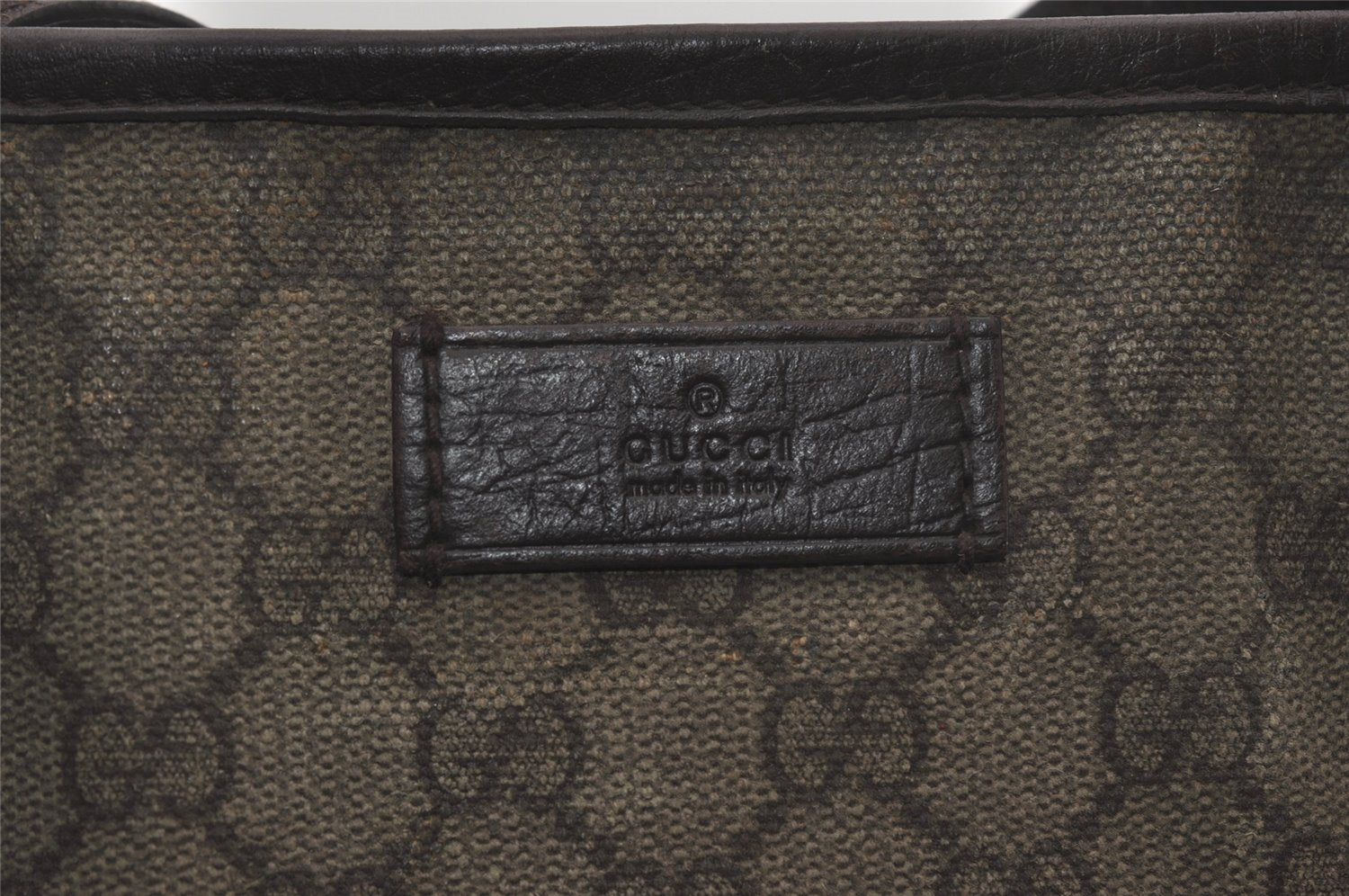 Authentic GUCCI Vintage Shoulder Tote Bag GG PVC Leather 181084 Brown 6962I