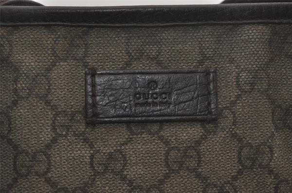 Authentic GUCCI Vintage Shoulder Tote Bag GG PVC Leather 181084 Brown 6962I