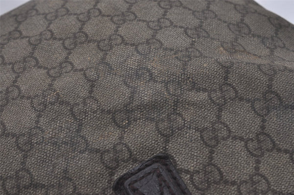 Authentic GUCCI Vintage Shoulder Tote Bag GG PVC Leather 181084 Brown 6962I