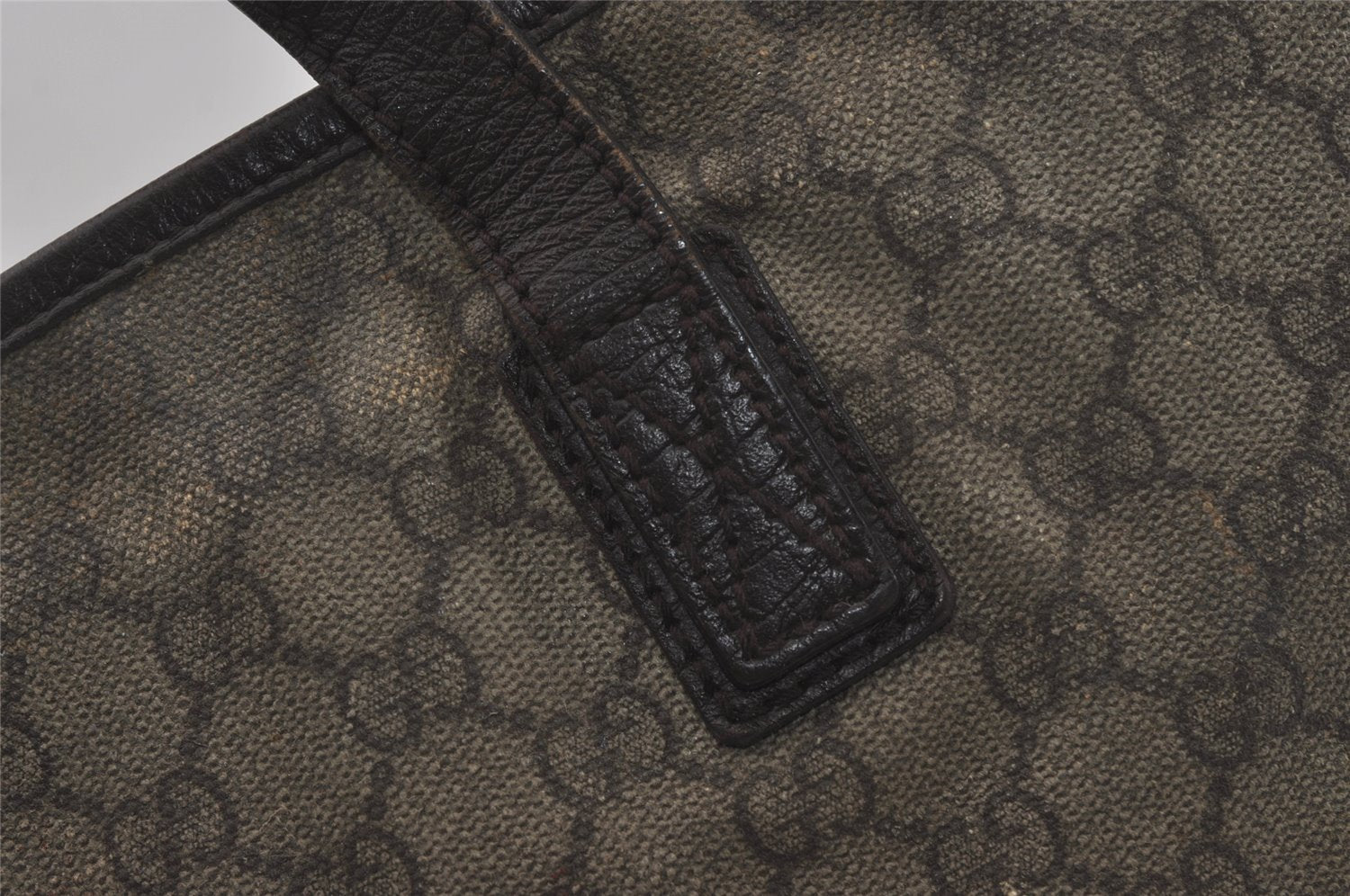 Authentic GUCCI Vintage Shoulder Tote Bag GG PVC Leather 181084 Brown 6962I