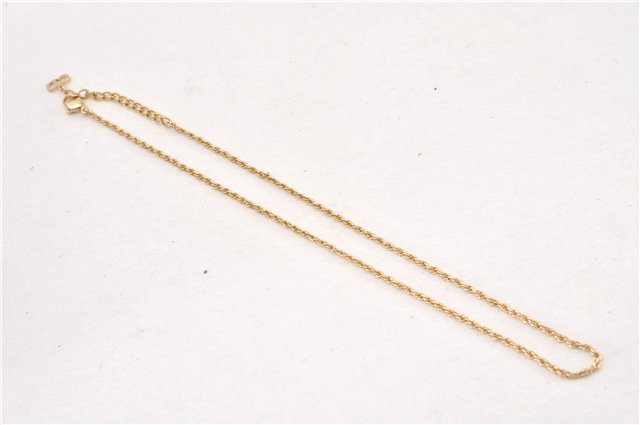 Authentic Christian Dior Gold Tone Chain Pendant Necklace CD 6963F