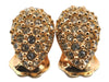 Authentic Christian Dior Vintage Rhinestone Earrings Gold Tone CD 6964F