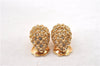 Authentic Christian Dior Vintage Rhinestone Earrings Gold Tone CD 6964F