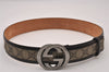 Auth GUCCI Interlocking G Belt GG PVC Leather 85cm 33.5" 142930 Brown Box 6967I