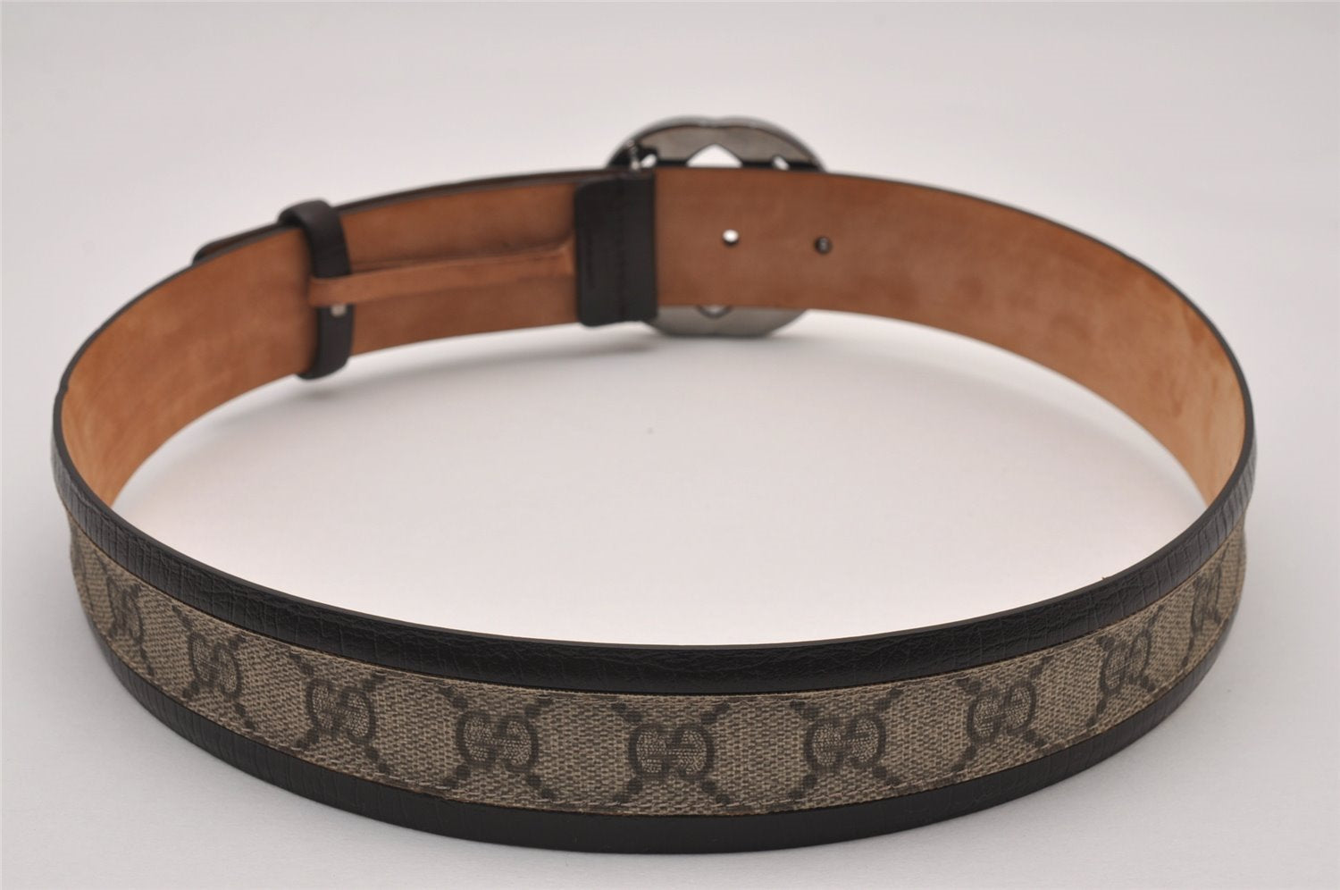 Auth GUCCI Interlocking G Belt GG PVC Leather 85cm 33.5