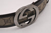 Auth GUCCI Interlocking G Belt GG PVC Leather 85cm 33.5" 142930 Brown Box 6967I