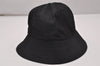 Authentic PRADA Vintage Bucket Hat Nylon Tessuto Size M 21.7" Black 6969I