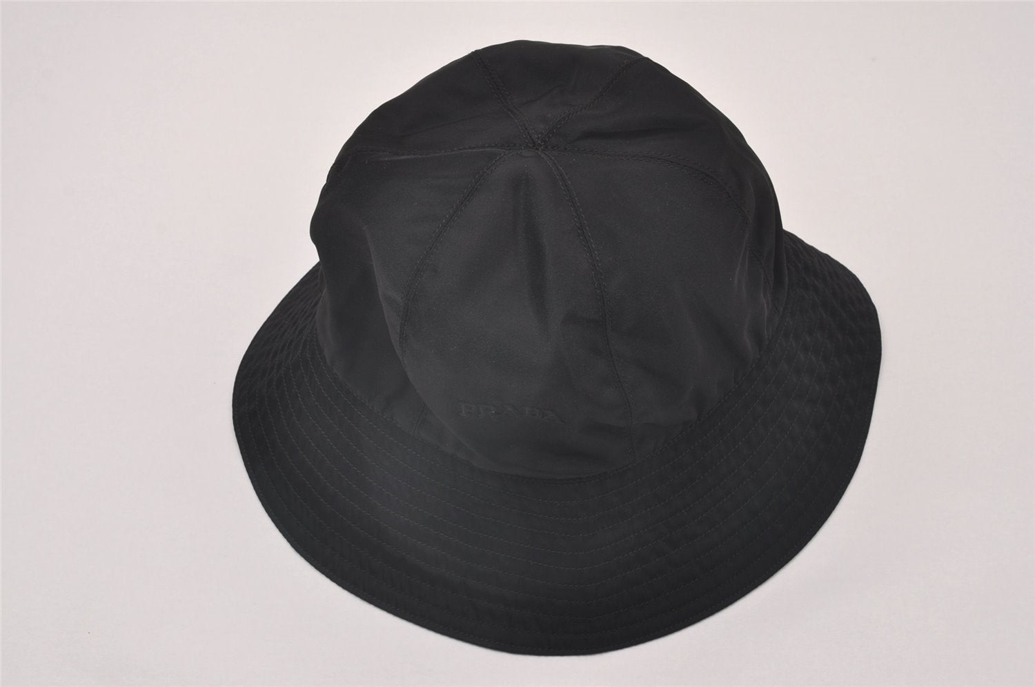 Authentic PRADA Vintage Bucket Hat Nylon Tessuto Size M 21.7