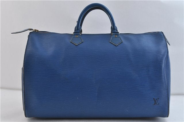 Authentic LOUIS VUITTON Epi Speedy 40 Hand Bag Blue M42985 LV 6972C