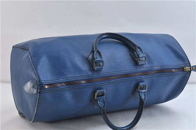 Authentic LOUIS VUITTON Epi Speedy 40 Hand Bag Blue M42985 LV 6972C