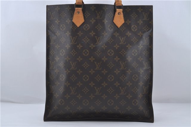 Authentic Louis Vuitton Monogram Sac Plat Hand Bag M51140 LV 6974D