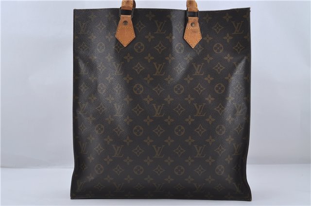 Authentic Louis Vuitton Monogram Sac Plat Hand Bag M51140 LV 6974D