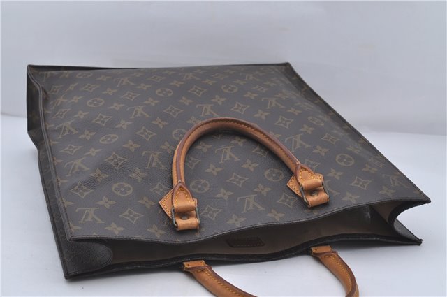 Authentic Louis Vuitton Monogram Sac Plat Hand Bag M51140 LV 6974D