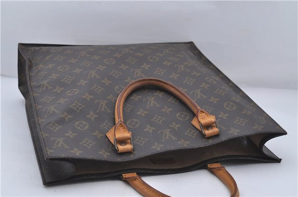 Authentic Louis Vuitton Monogram Sac Plat Hand Bag M51140 LV 6974D