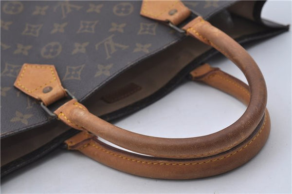 Authentic Louis Vuitton Monogram Sac Plat Hand Bag M51140 LV 6974D