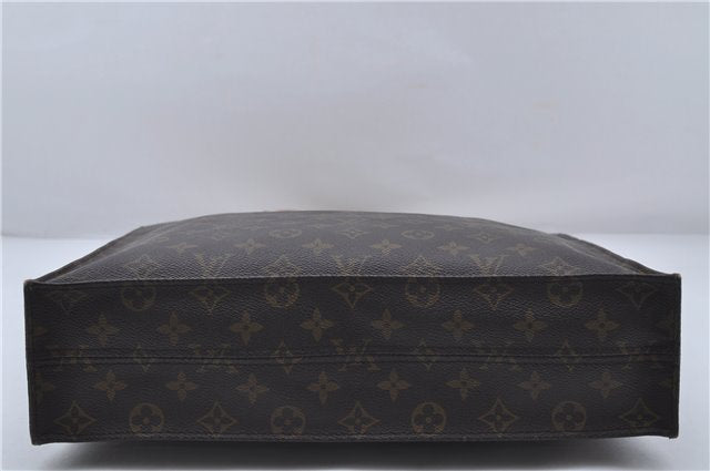 Authentic Louis Vuitton Monogram Sac Plat Hand Bag M51140 LV 6974D