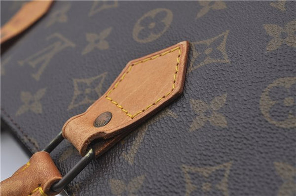 Authentic Louis Vuitton Monogram Sac Plat Hand Bag M51140 LV 6974D