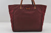 Authentic GUCCI Shoulder Tote Bag GG Nylon Leather 282439 Bordeaux Red 6977I