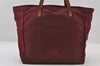 Authentic GUCCI Shoulder Tote Bag GG Nylon Leather 282439 Bordeaux Red 6977I