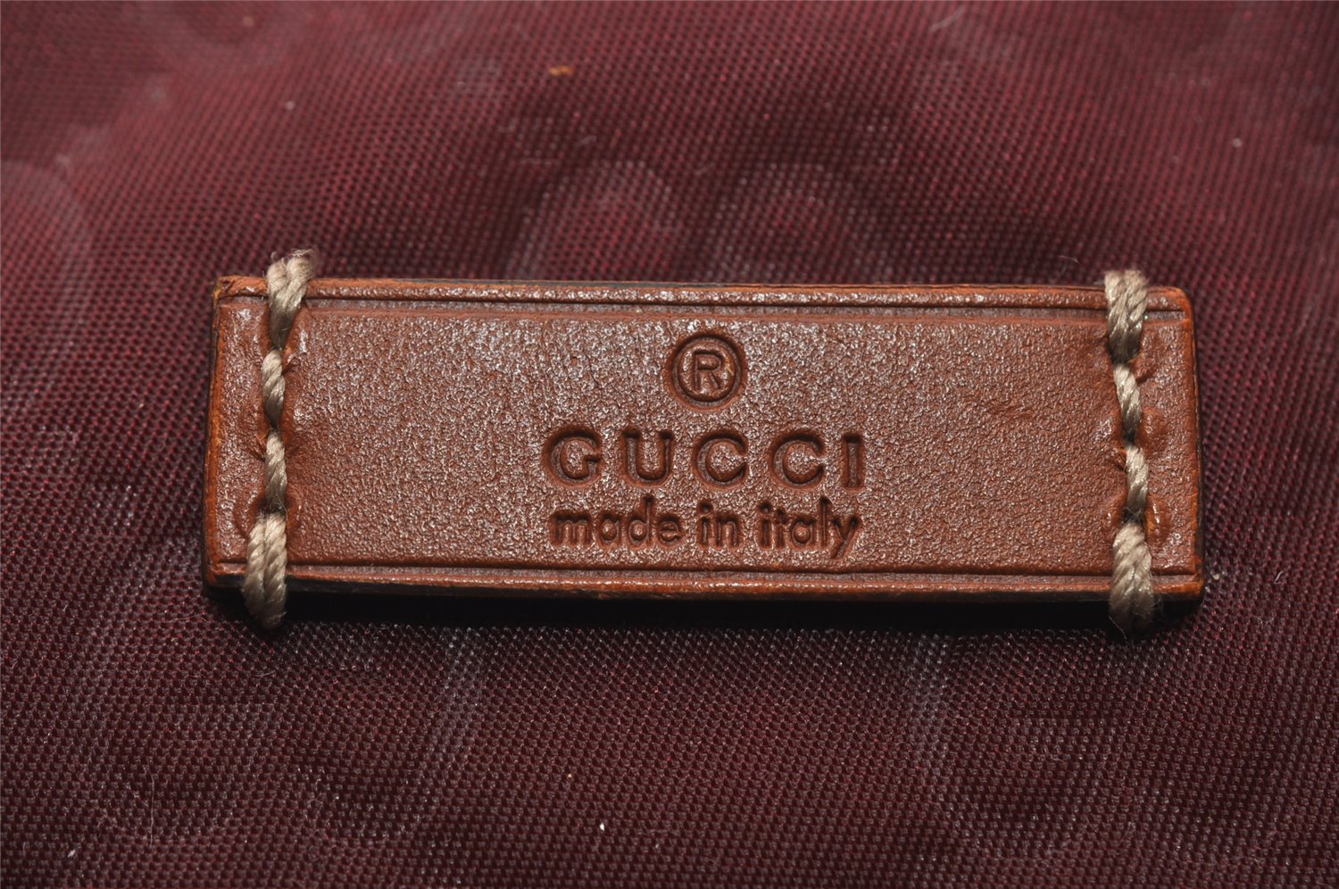 Authentic GUCCI Shoulder Tote Bag GG Nylon Leather 282439 Bordeaux Red 6977I