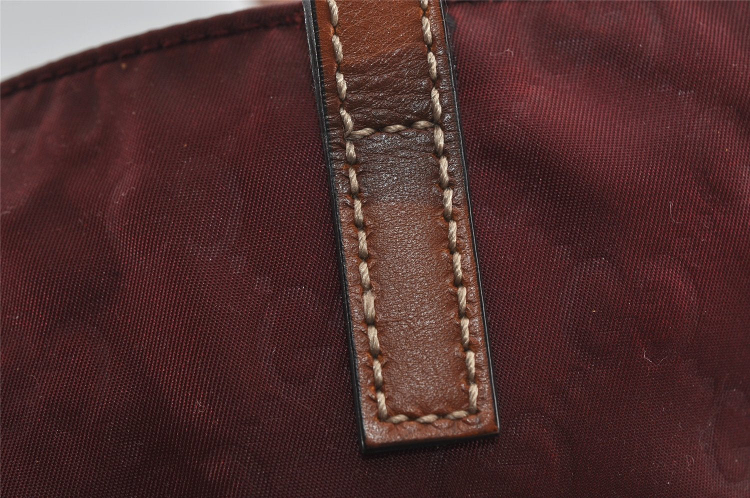 Authentic GUCCI Shoulder Tote Bag GG Nylon Leather 282439 Bordeaux Red 6977I