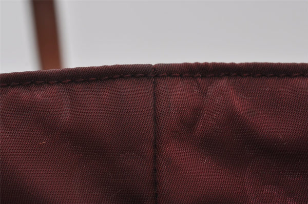 Authentic GUCCI Shoulder Tote Bag GG Nylon Leather 282439 Bordeaux Red 6977I