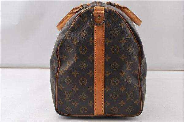 Authentic Louis Vuitton Monogram Keepall Bandouliere 50 M41416 Boston Bag 6978F