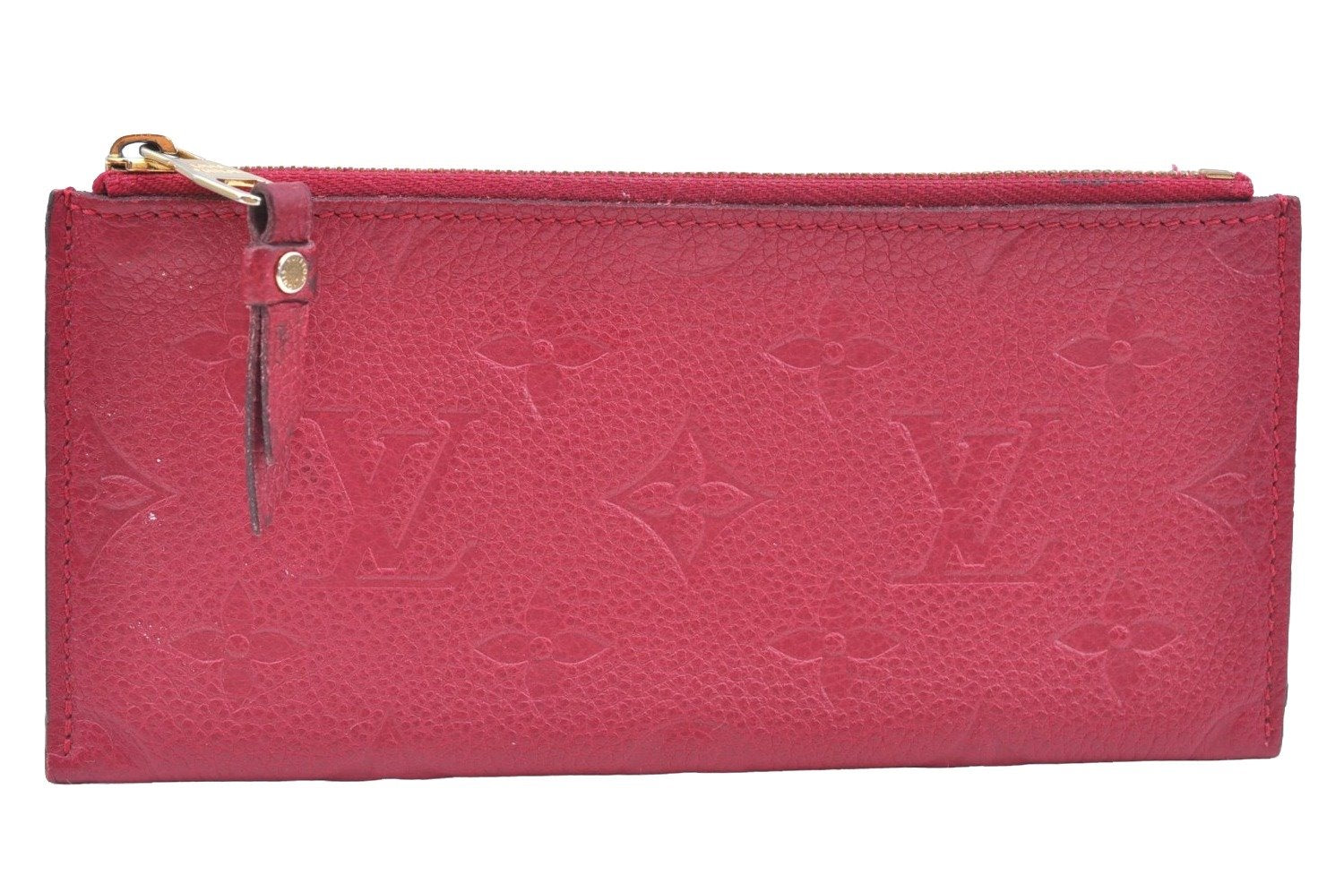 Auth Louis Vuitton Monogram Empreinte Pouch Portefeuille Curieuse Purple 6979I