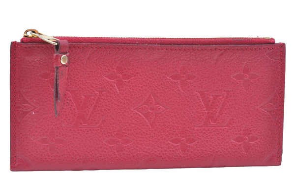 Auth Louis Vuitton Monogram Empreinte Pouch Portefeuille Curieuse Purple 6979I