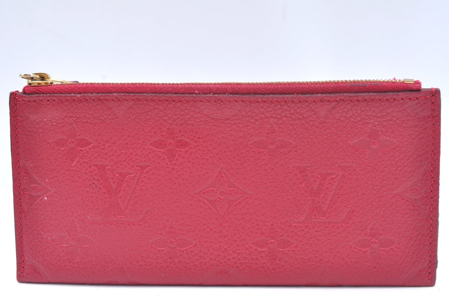 Auth Louis Vuitton Monogram Empreinte Pouch Portefeuille Curieuse Purple 6979I