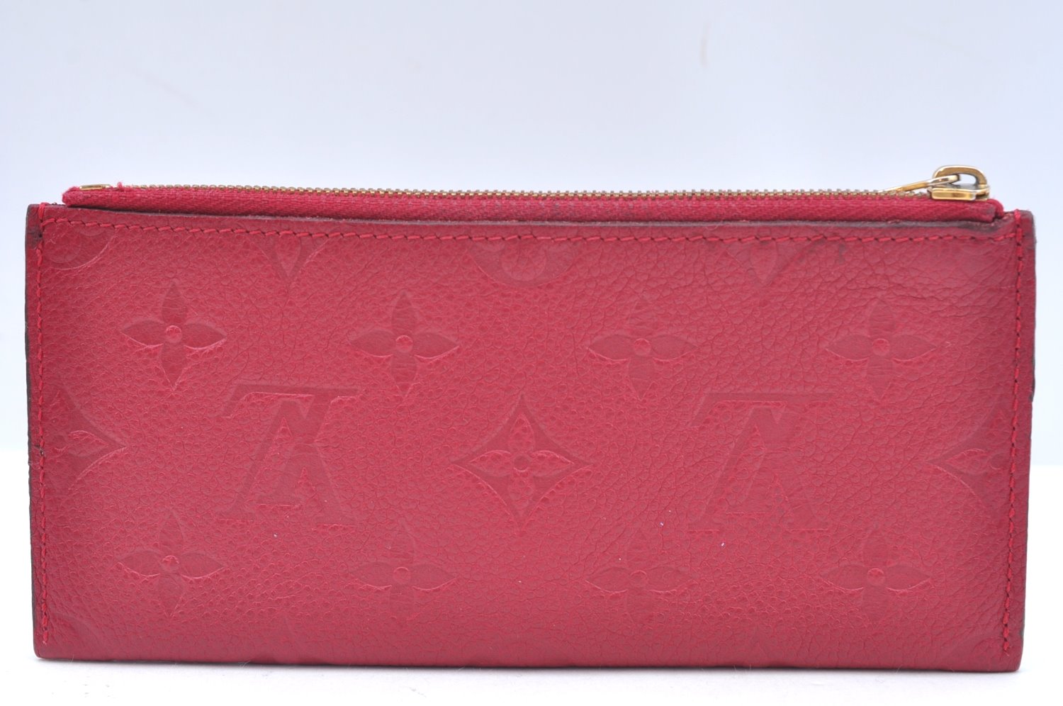 Auth Louis Vuitton Monogram Empreinte Pouch Portefeuille Curieuse Purple 6979I