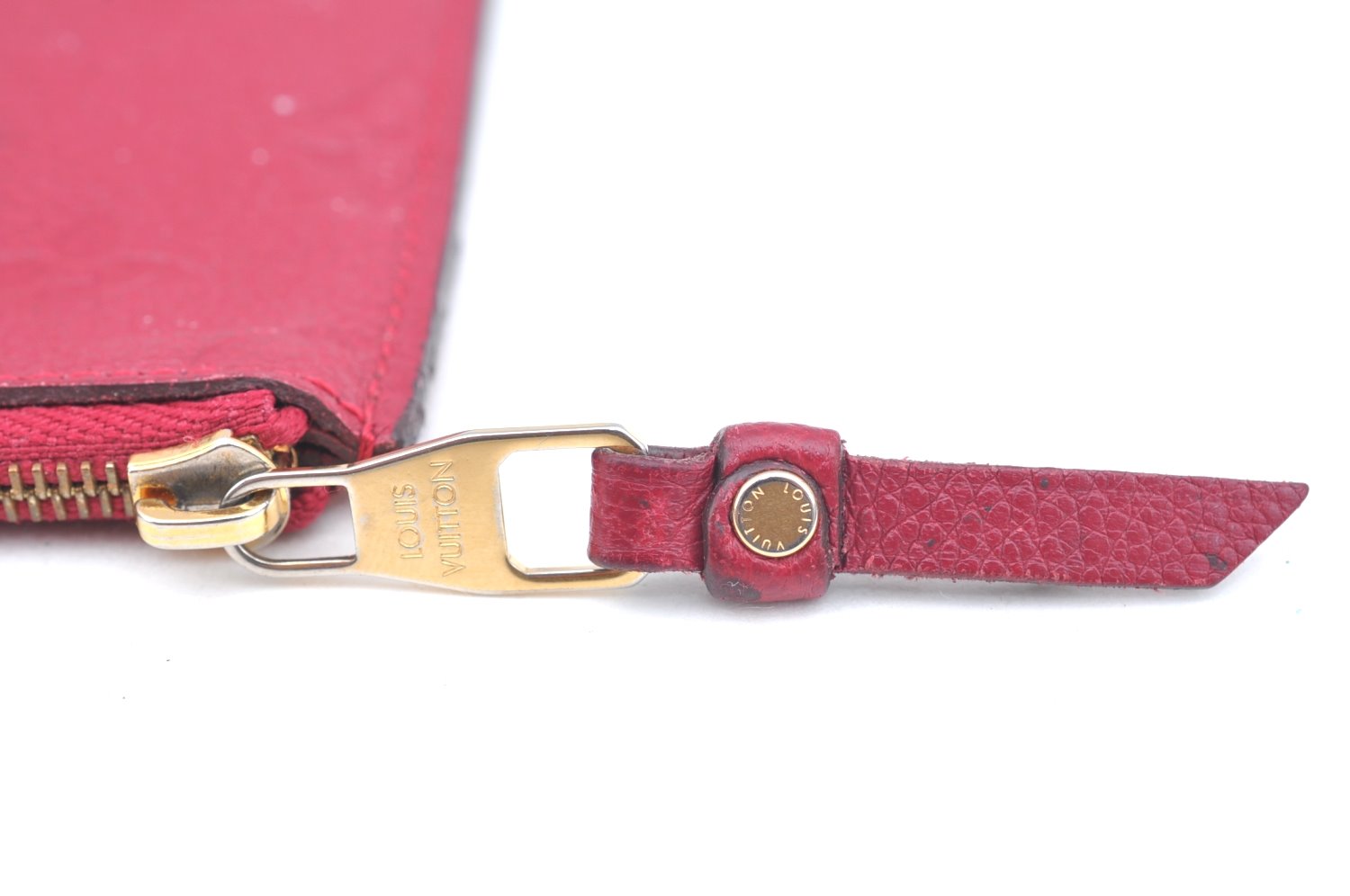 Auth Louis Vuitton Monogram Empreinte Pouch Portefeuille Curieuse Purple 6979I