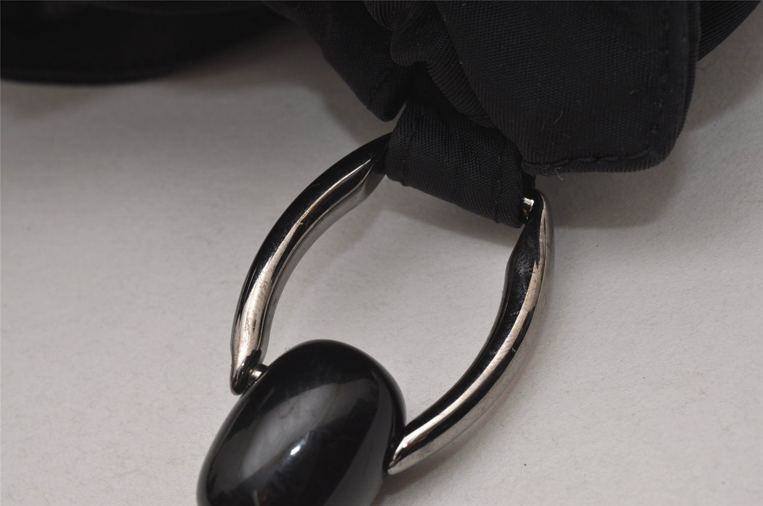 Authentic Christian Dior Maris Pearl Shoulder Hand Bag Purse Nylon Black 6981I