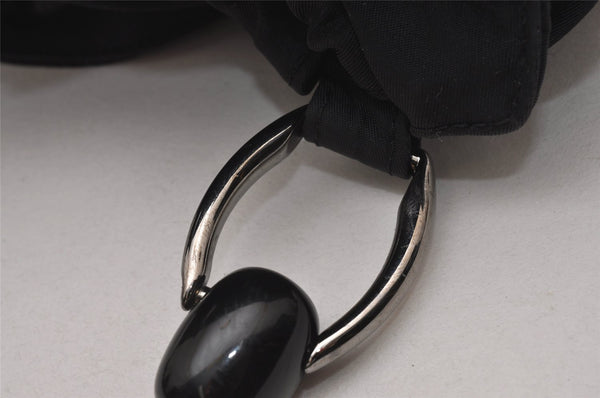 Authentic Christian Dior Maris Pearl Shoulder Hand Bag Purse Nylon Black 6981I