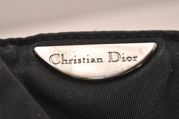 Authentic Christian Dior Maris Pearl Shoulder Hand Bag Purse Nylon Black 6981I